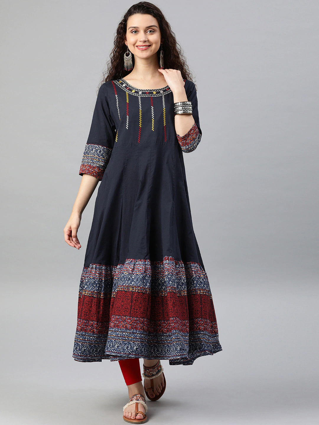 Cotton Embroidered Anarkali Kurta