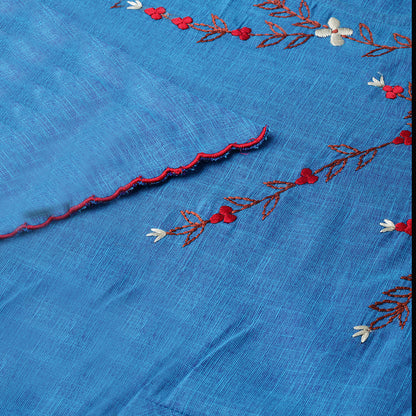 Viscose Embroidered Anarkali Kurta Dress (Blue)