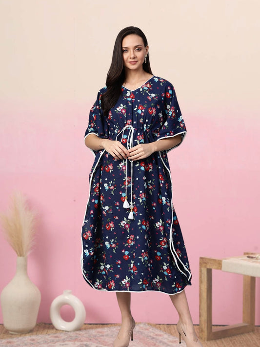 Cotton Floral Printed Kaftan