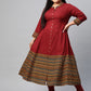 Rayon & Cotton Cambric Zig-Zag Printed A-line Kurta
