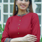 Rayon & Cotton Cambric Zig-Zag Printed A-line Kurta