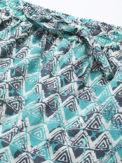 Geomatrical Printed Kaftan Night Suit