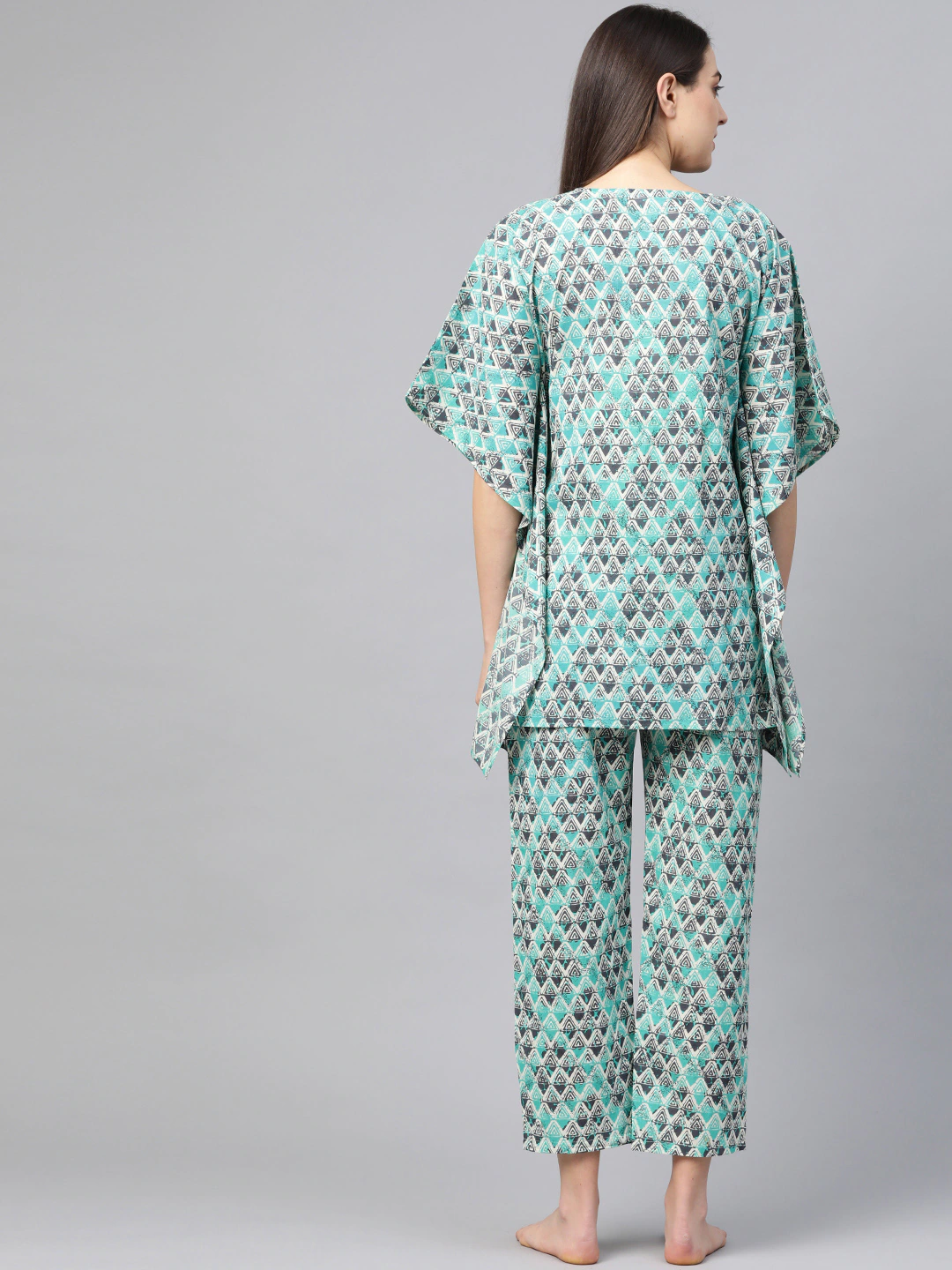 Geomatrical Printed Kaftan Night Suit