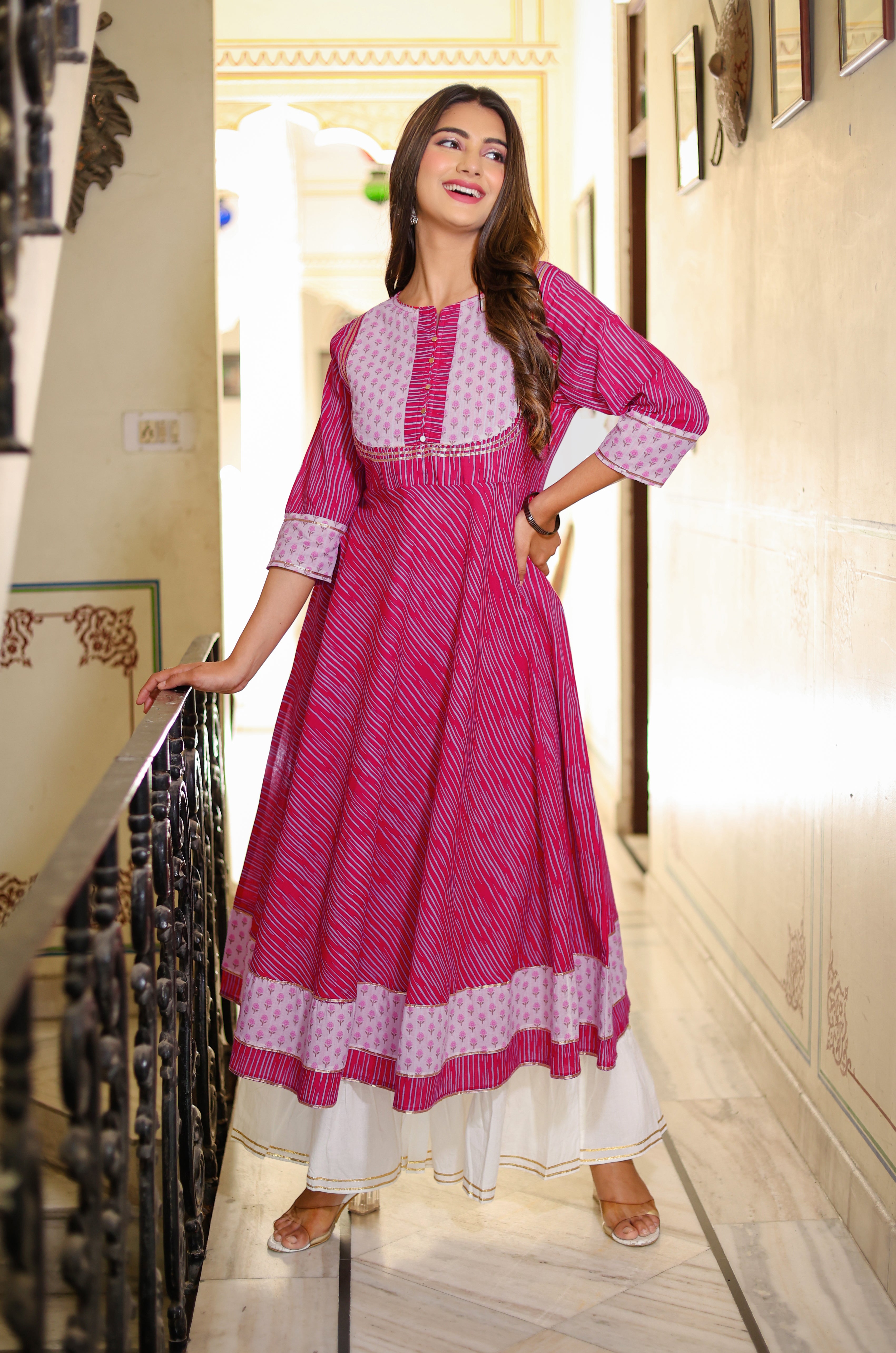 Buy Dark Pink Embroidered Acrylic Kurta Online - W for Woman