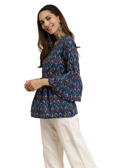 YASH GALLERY Women's Cotton Geometrical Printed Regular Kurti