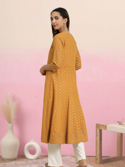 Cotton Floral Print Anarkali Kurta