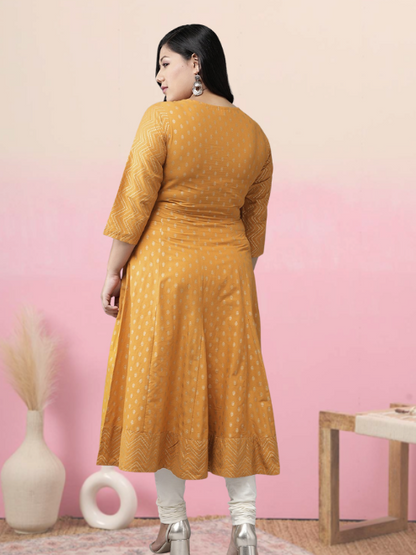 Cotton Floral Print Anarkali Kurta