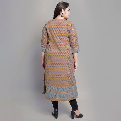 Cotton Floral Printed Anarkali Kurta (Multi)