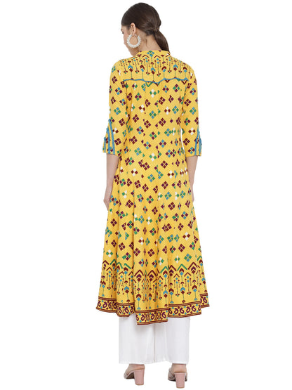 Rayon Floral Printed Anarkali Kurta