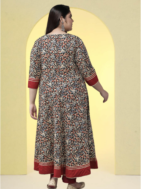 Yash Gallery Women`s Floral Printed Anarkali Kurti (Multi)