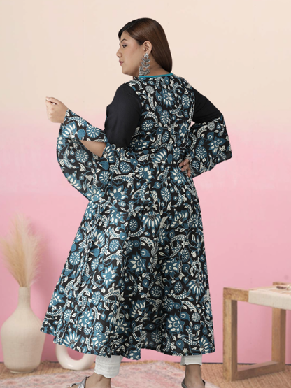 YASH GALLERY Women's Cotton Floral Printed Anarkali Kurti