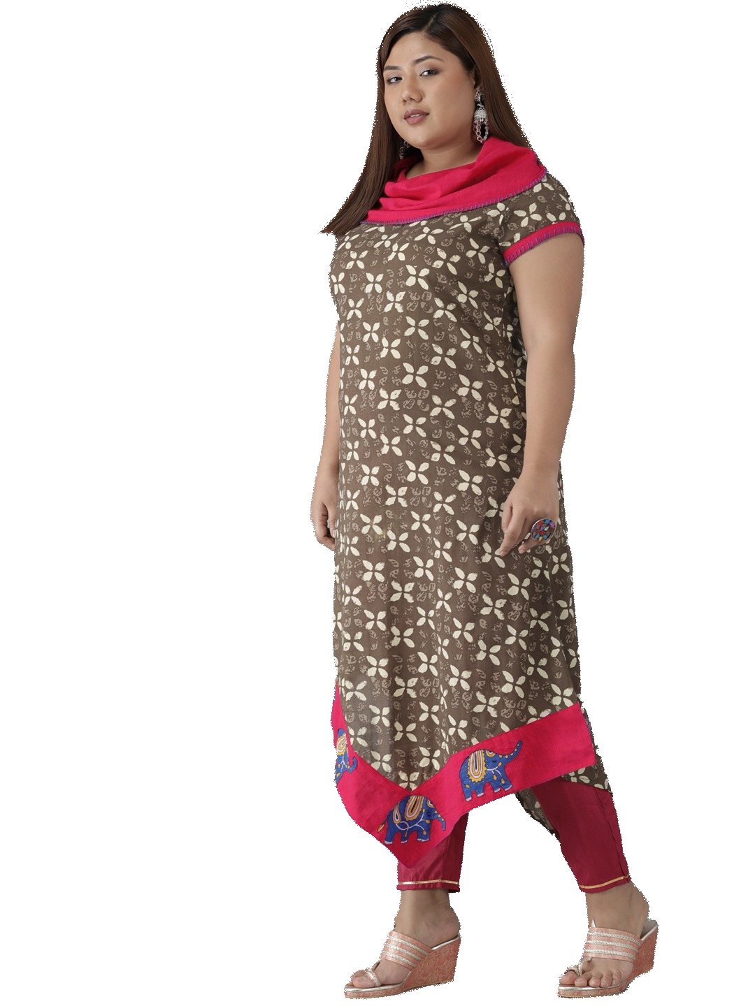 Yash Gallery Womens Cotton Asymmetric Kurta