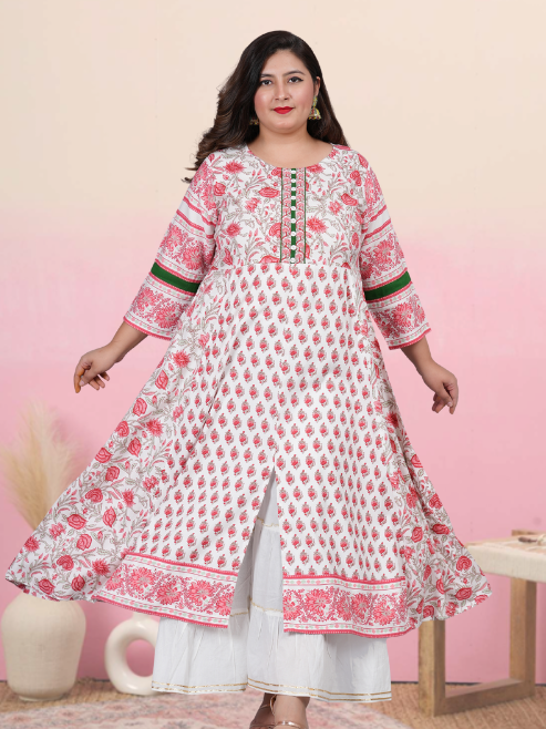 YASH GALLERY Women's Floral Printed Anarkali Kurti