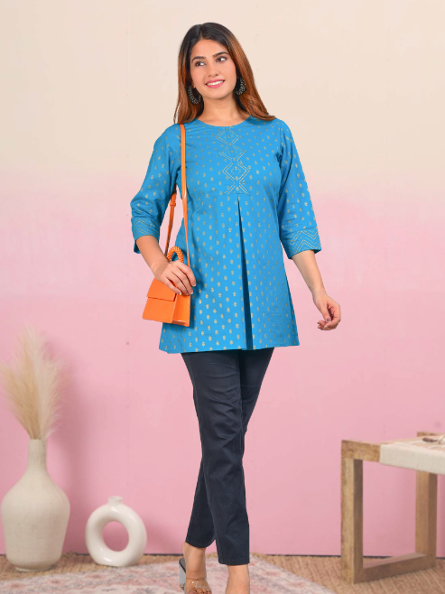 yash gallery womens cotton floral printed short kurti 