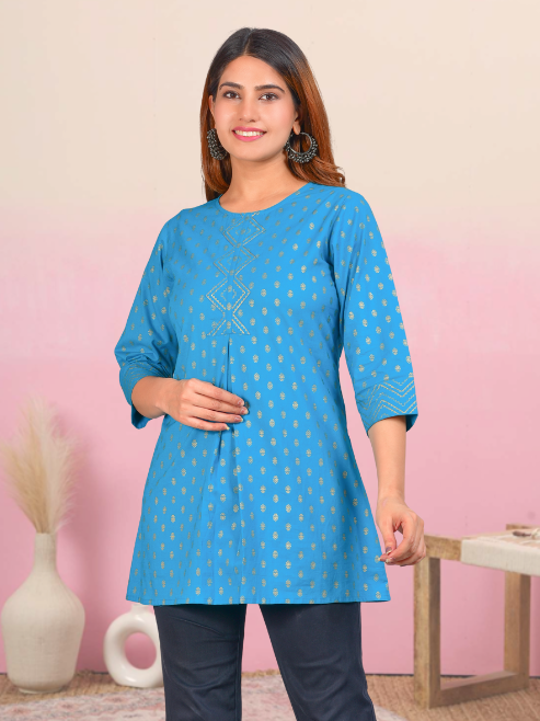 yash gallery womens cotton floral printed short kurti 