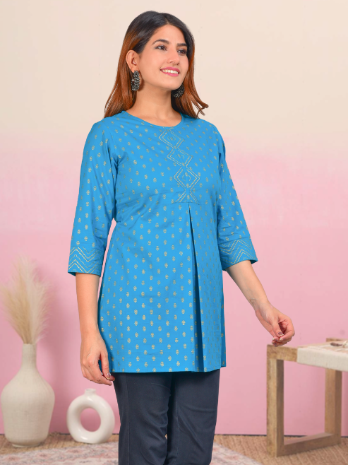 yash gallery womens cotton floral printed short kurti 