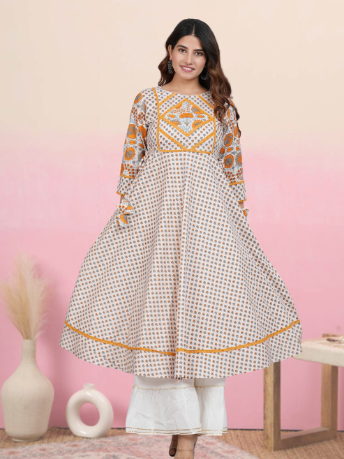 yash gallery floral printed anarkali kurta