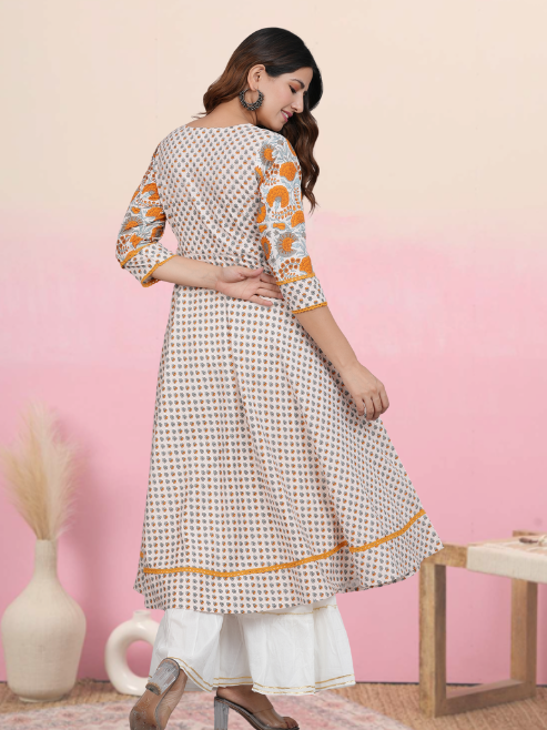 yash gallery floral printed anarkali kurta