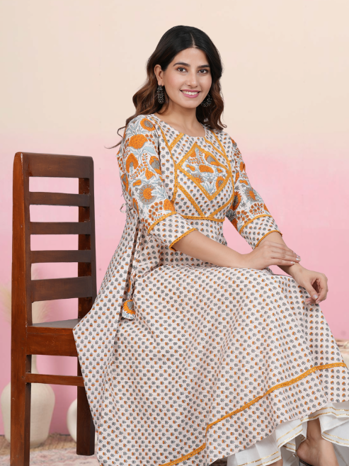 yash gallery floral printed anarkali kurta