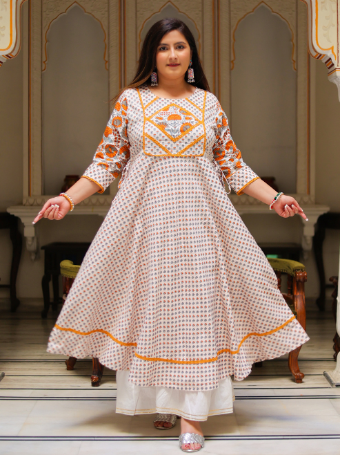 yash gallery floral printed anarkali kurta