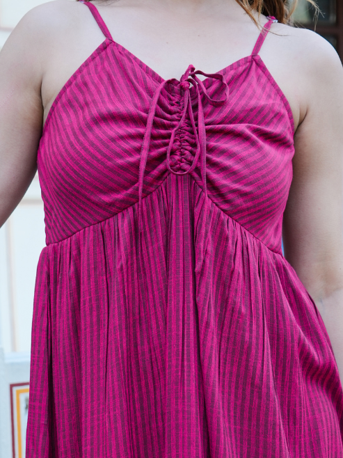 yash gallery womens maroon stripe printed dress maroon