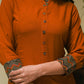 Rayon & Cotton Cambric Zig-Zag Printed A-line Kurta