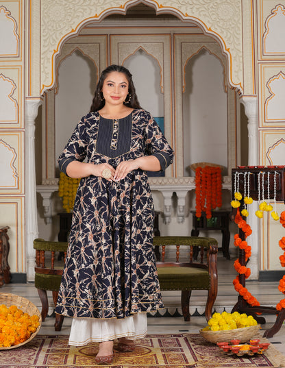 Cotton Tie & Dye Printed Anarkali Kurta