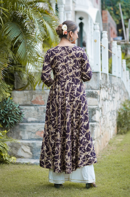 Cotton Tie & Dye Printed Anarkali Kurta