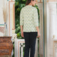 YASH GALLERY Women's Floral Printed Regular Pintucks Shirt (Green)