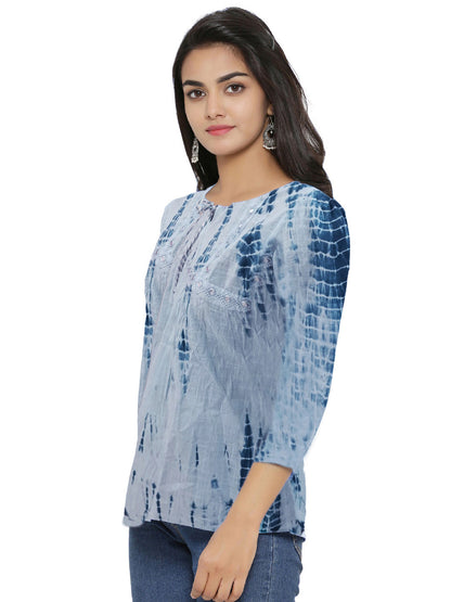 Yash Gallery Women's Plus Size Cotton Embroidered Top