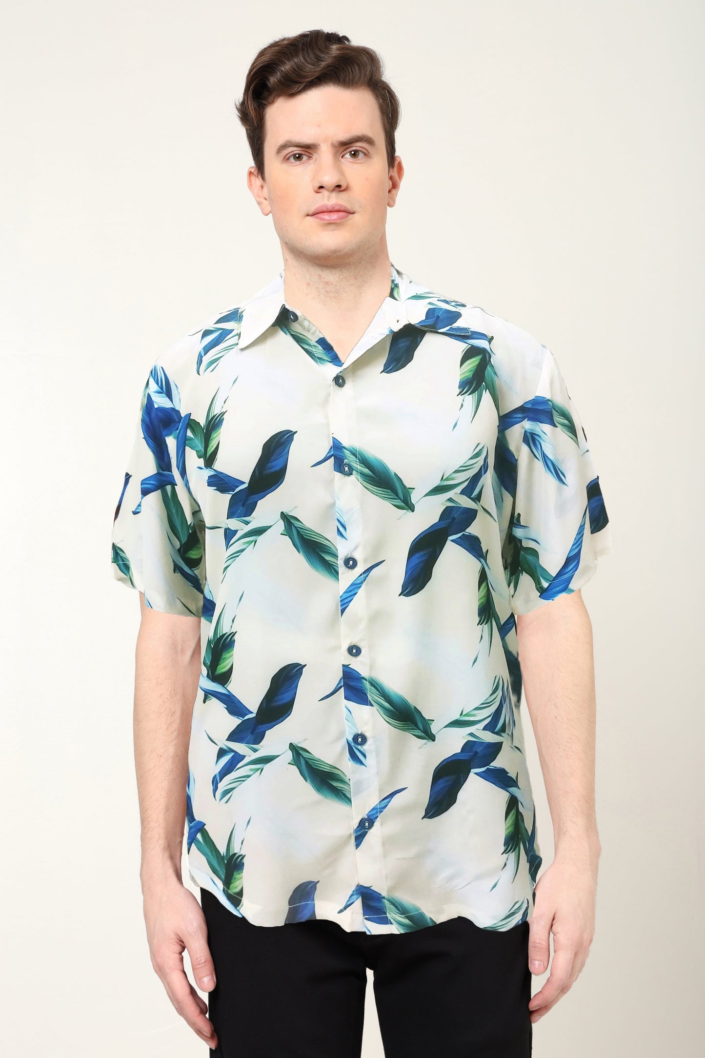 YASH GALLERY Men's Polyester Tropical Printed Regular Shirt (Multi)