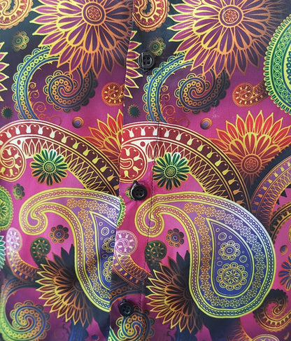 YASH GALLERY Men's Polyester Floral Printed Regular Shirt (Multi)