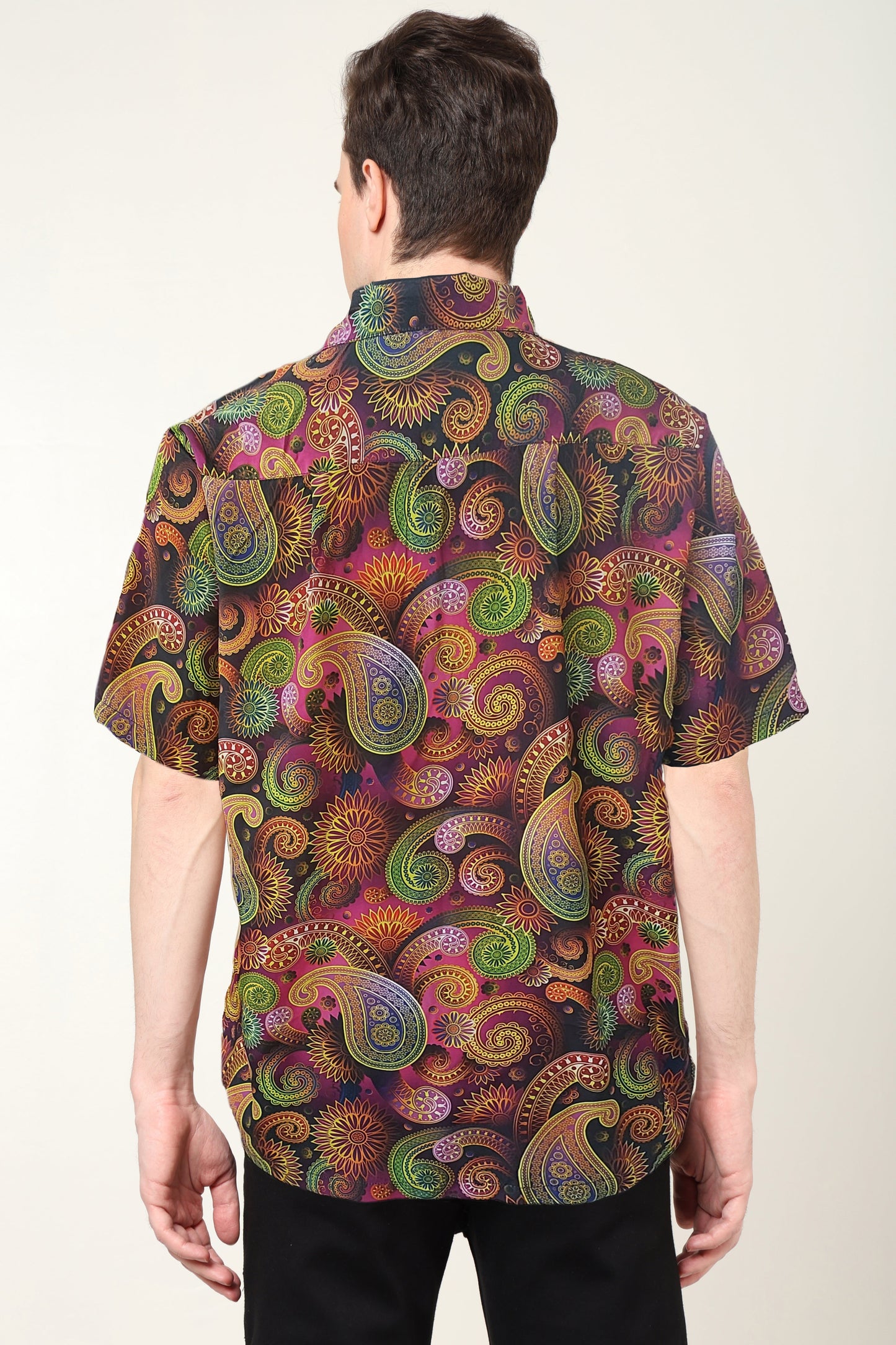 YASH GALLERY Men's Polyester Floral Printed Regular Shirt (Multi)