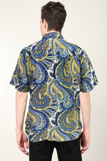 YASH GALLERY Men's Polyester Abstract Printed Regular Shirt (Multi)