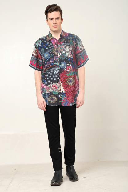 YASH GALLERY Men's Polyester Tropical Printed Regular Shirt
