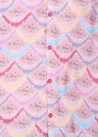 YASH GALLERY Men's Polyester Floral Printed Regular Shirt (Pink)