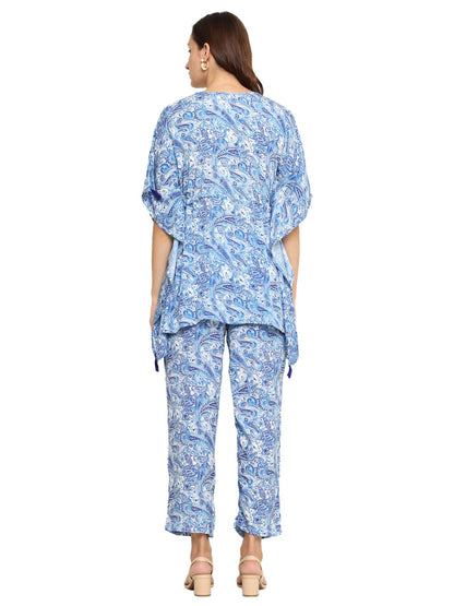 Yash Gallery Women's Polyester Digital Printed Kaftan Co-ord Set