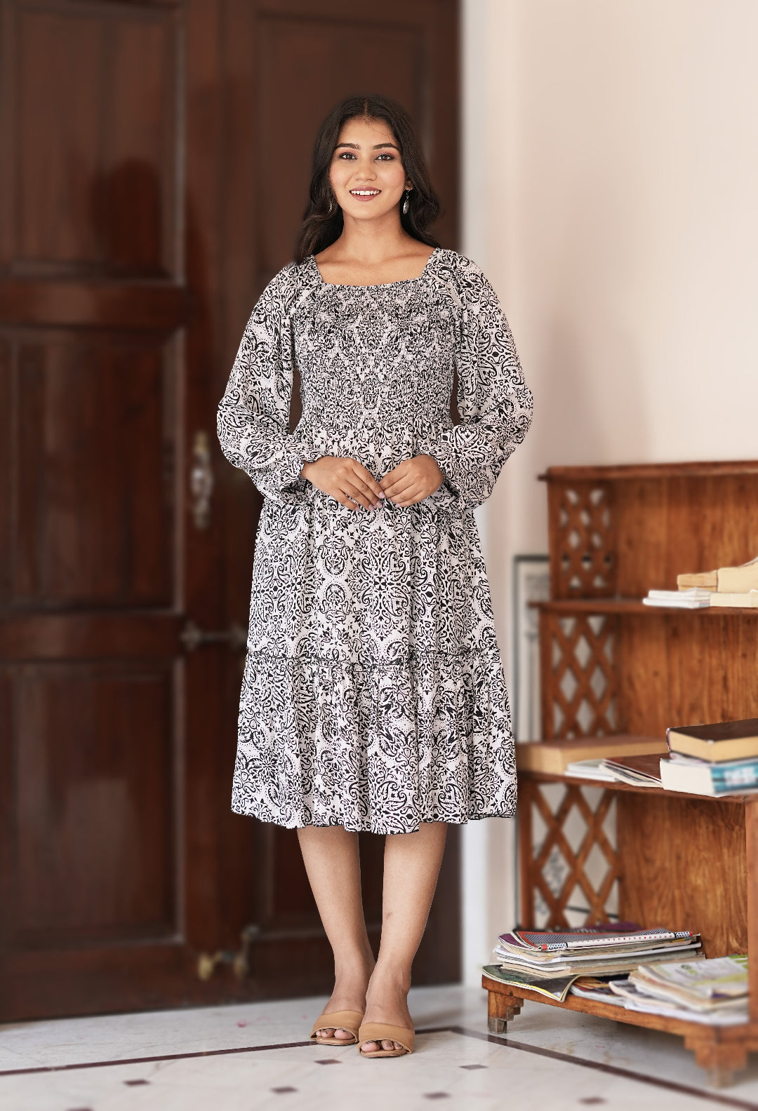 Women’s Polyester Printed Dress 