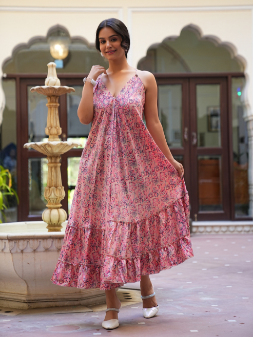 yash gallery womens polyester digital printed flared dress