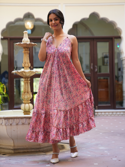 yash gallery womens polyester digital printed flared dress