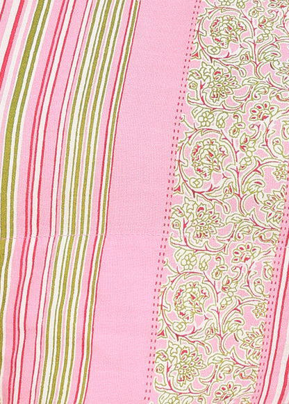 Yash Gallery Women’s Rayon Staple Printed Sleeveless V-Neck Crop Top with Tie-Up Straight Pants Co-ords Set