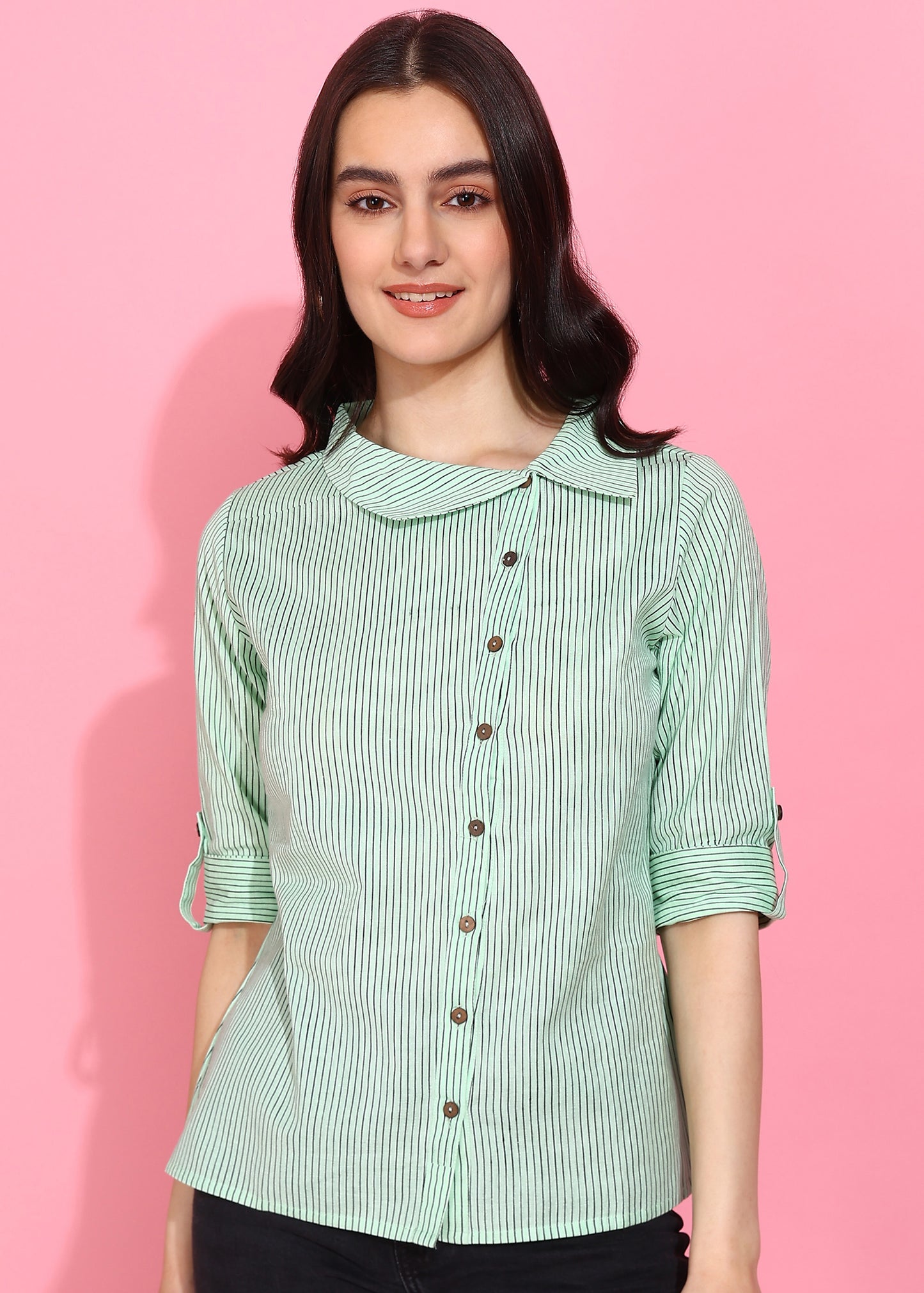 Casual Regular Sleeve Striped Top