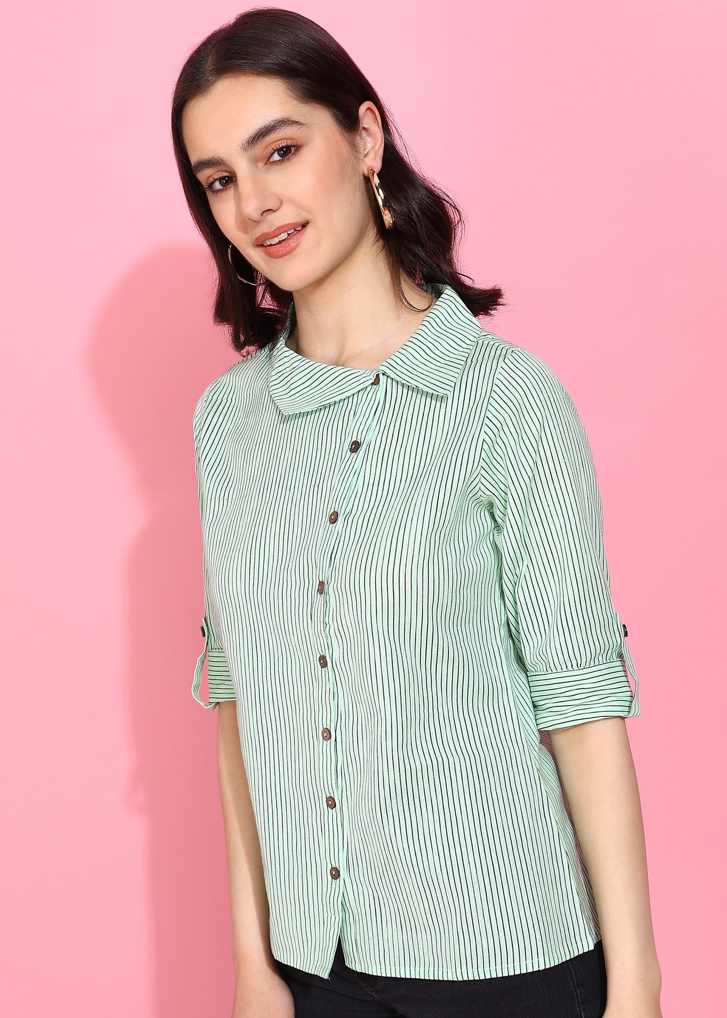 Casual Regular Sleeve Striped Top