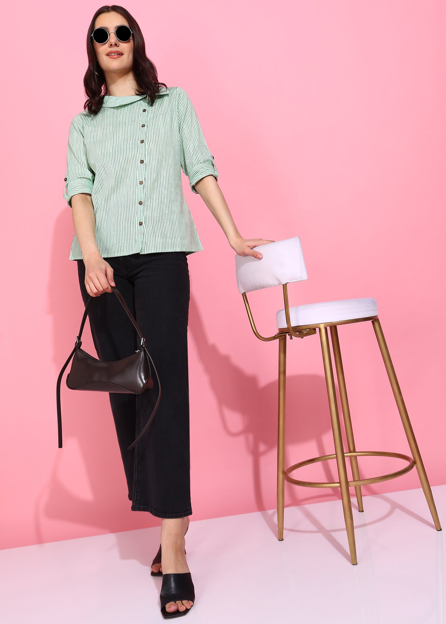 Casual Regular Sleeve Striped Top
