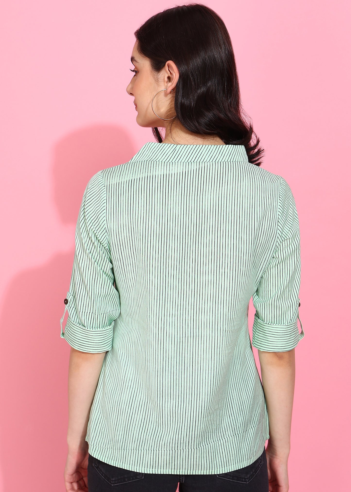 Casual Regular Sleeve Striped Top