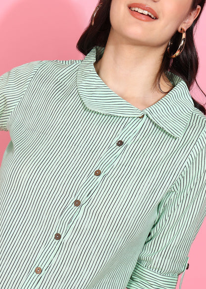 Casual Regular Sleeve Striped Top