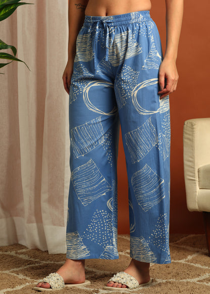 Yash Gallery Women's Cotton Cambric Printed Night Suit Set – Half Sleeve Top & Pajama