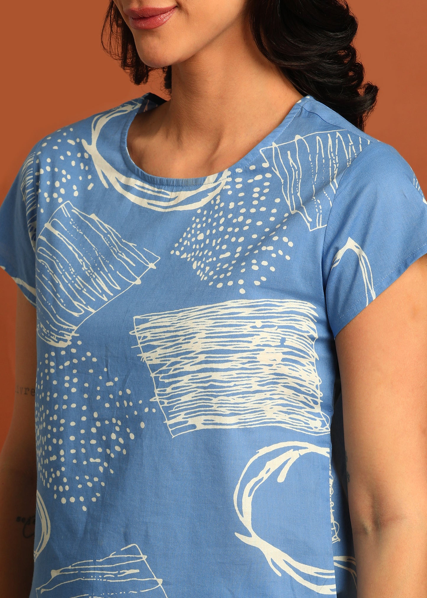 Yash Gallery Women's Cotton Cambric Printed Night Suit Set – Half Sleeve Top & Pajama