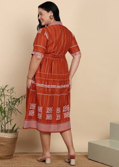Yash Gallery Women Maternity Cotton Cambric Midi Dress