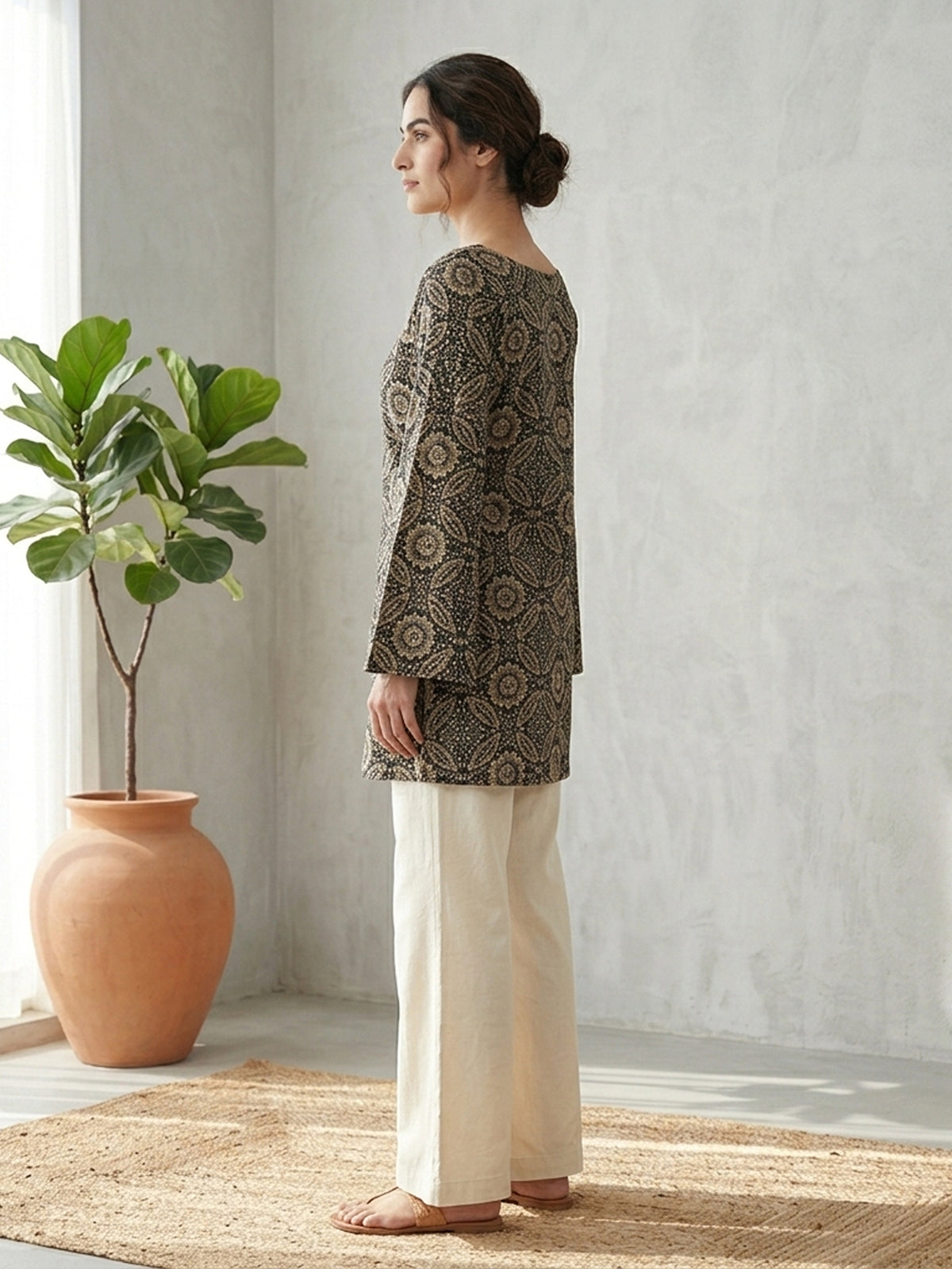 YASH GALLERY Pure Cotton Corset Back Short Kurti